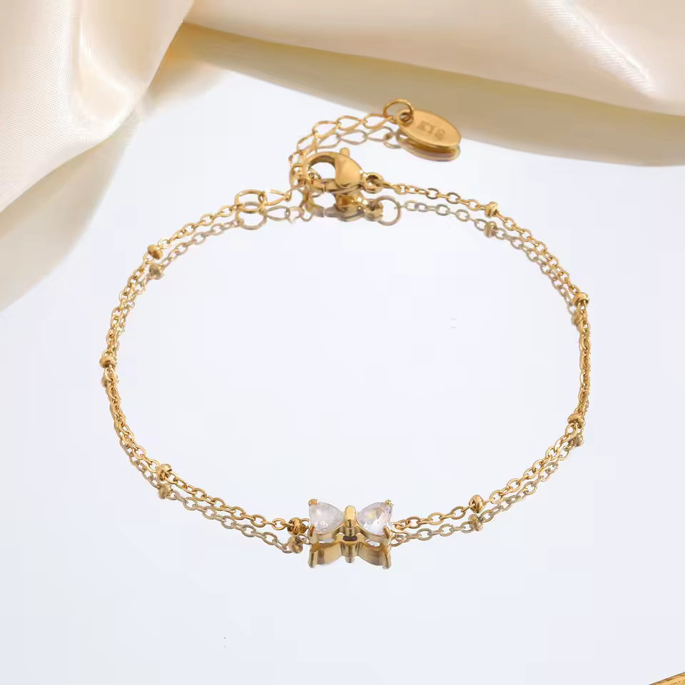Unique Zircon Bow Bracelet
